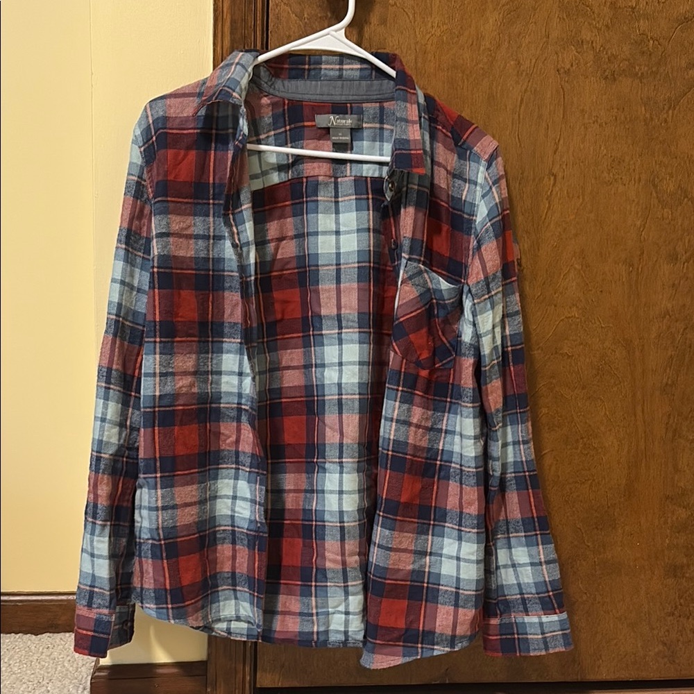 Natural Reflections Red and Blue Plaid Shirt